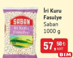 SABAN İRİ KURU FASULYE 1000 G